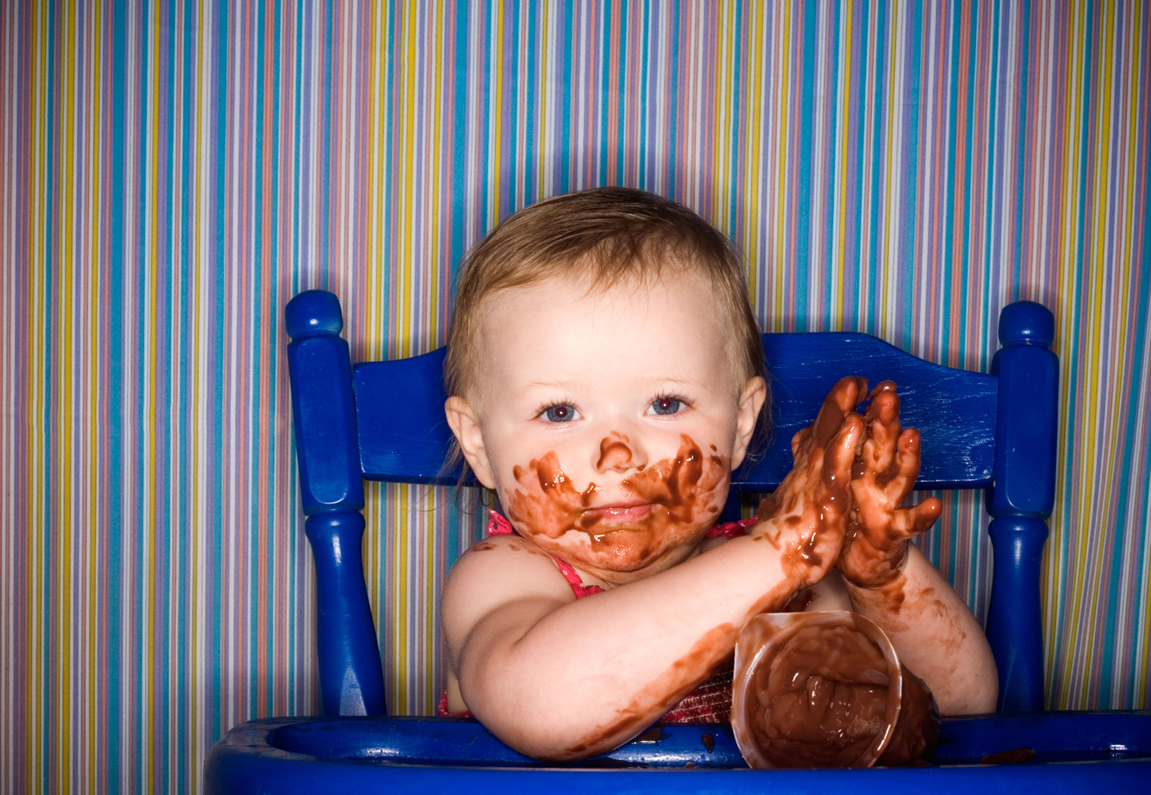 Baby with Chocolate Pudding