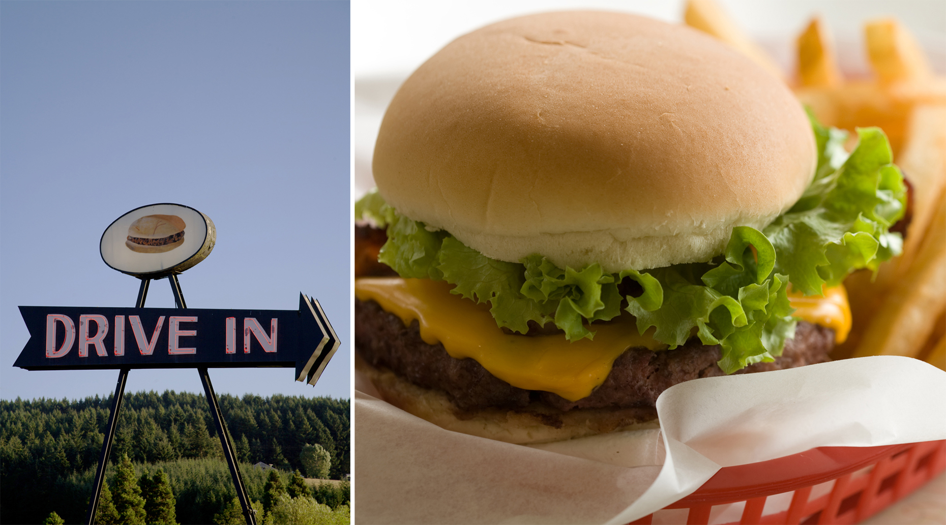 Burger and Sign