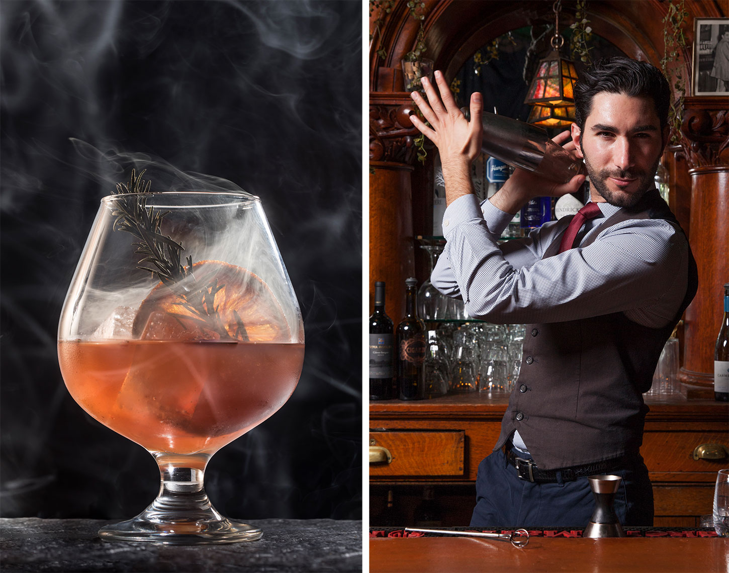 Bartender and Smoky Drink